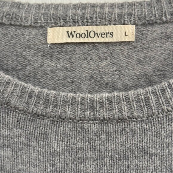 WoolOvers Lambswool Gray Crewneck Sweater Size L - Picture 2 of 4